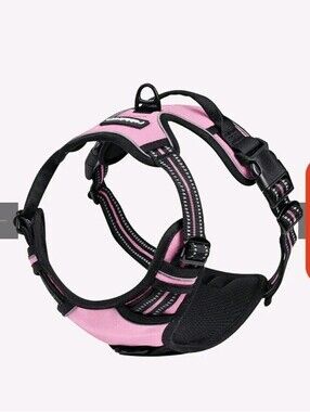 rabbitgoo Dog Harness No Pull Soft Padded Adjustable Reflective Vest Pink XL